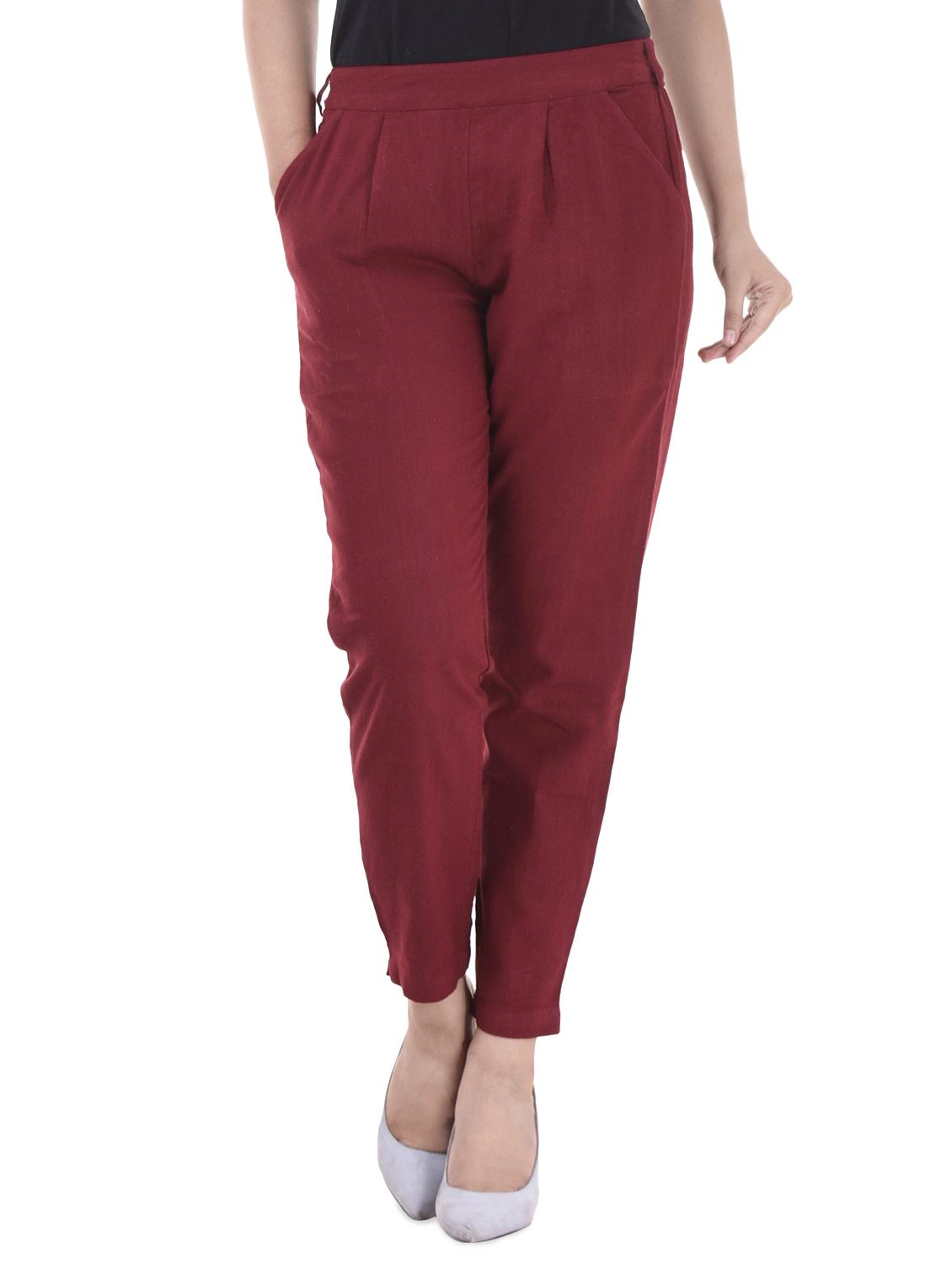pleated front cigarette pants - 15920812 - Zoom Image - 1