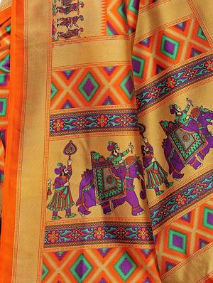 animal print silk saree with blouse - 15920888 - Standard Image - 4