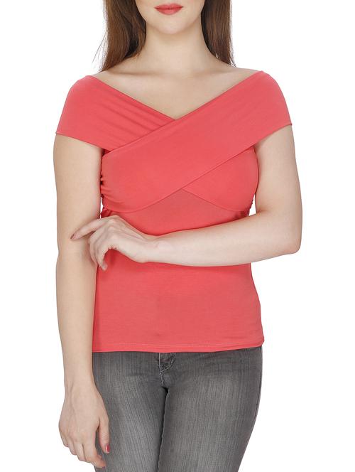 crossover off shoulder top - 15920919 - Standard Image - 1