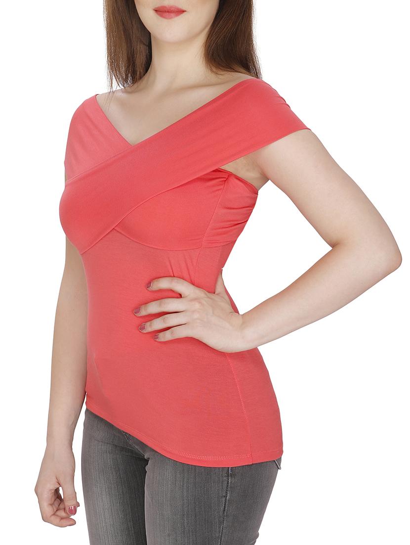 crossover off shoulder top - 15920919 - Zoom Image - 2