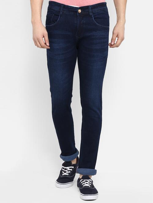 navy blue light washed denim jeans - 15920985 - Standard Image - 1
