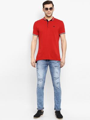 blue cotton ripped jeans - 15920987 - Standard Image - 4