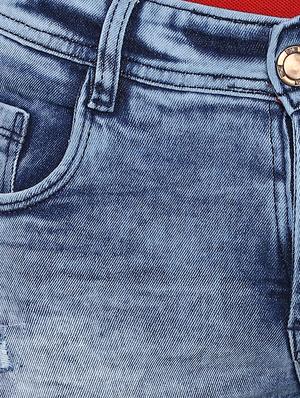 blue cotton ripped jeans - 15920987 - Standard Image - 5