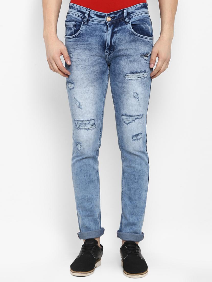 blue cotton ripped jeans - 15920987 - Zoom Image - 1
