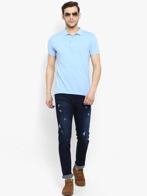 blue cotton ripped jeans - 15920988 - Standard Image - 4