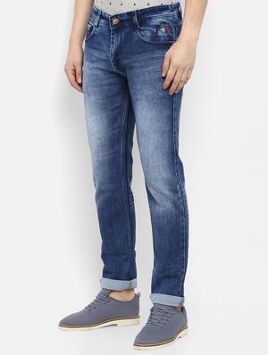 blue cotton washed jeans - 15921001 - Standard Image - 2