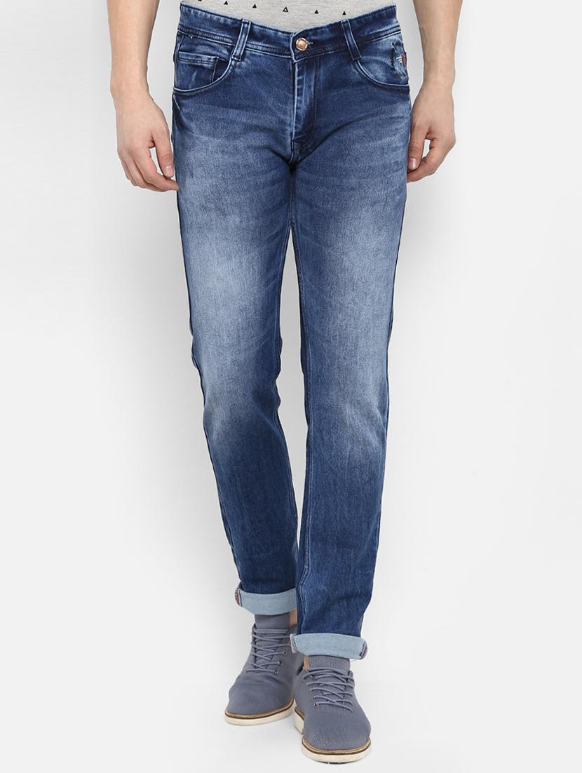 blue cotton washed jeans - 15921001 - Zoom Image - 1