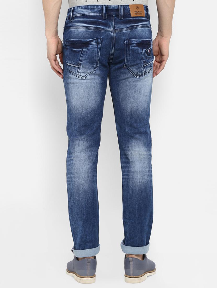 blue cotton washed jeans - 15921001 - Zoom Image - 3