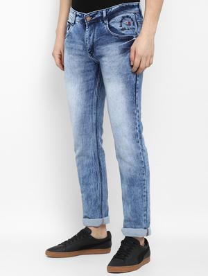 blue cotton washed jeans - 15921002 - Standard Image - 2