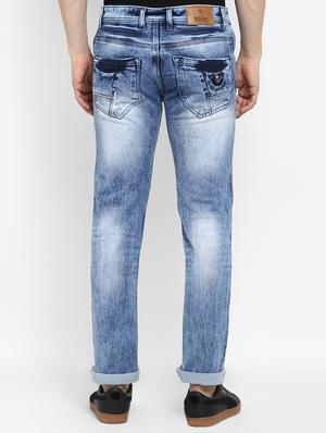 blue cotton washed jeans - 15921002 - Standard Image - 3
