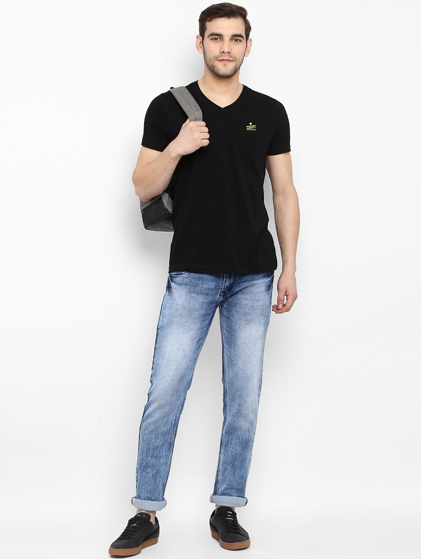 blue cotton washed jeans - 15921002 - Zoom Image - 4