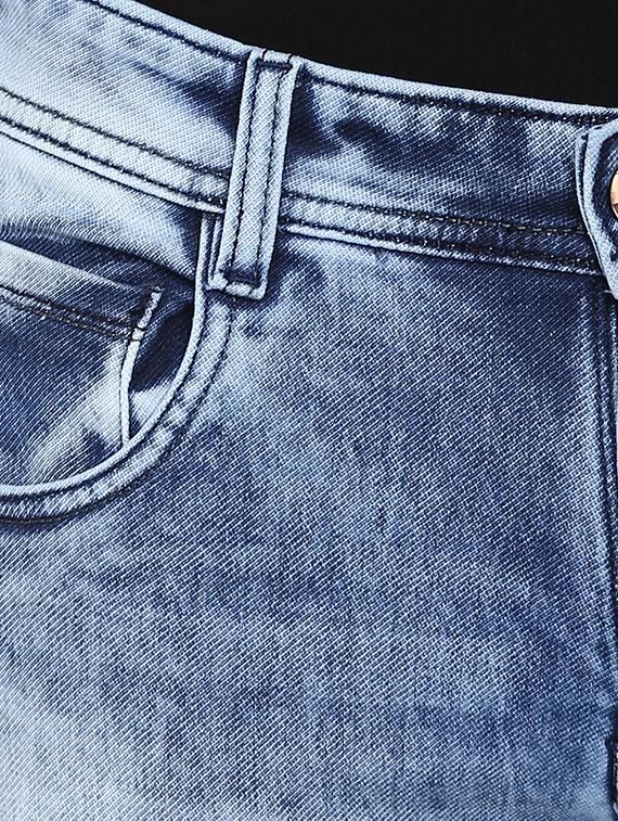 blue cotton washed jeans - 15921002 - Zoom Image - 5