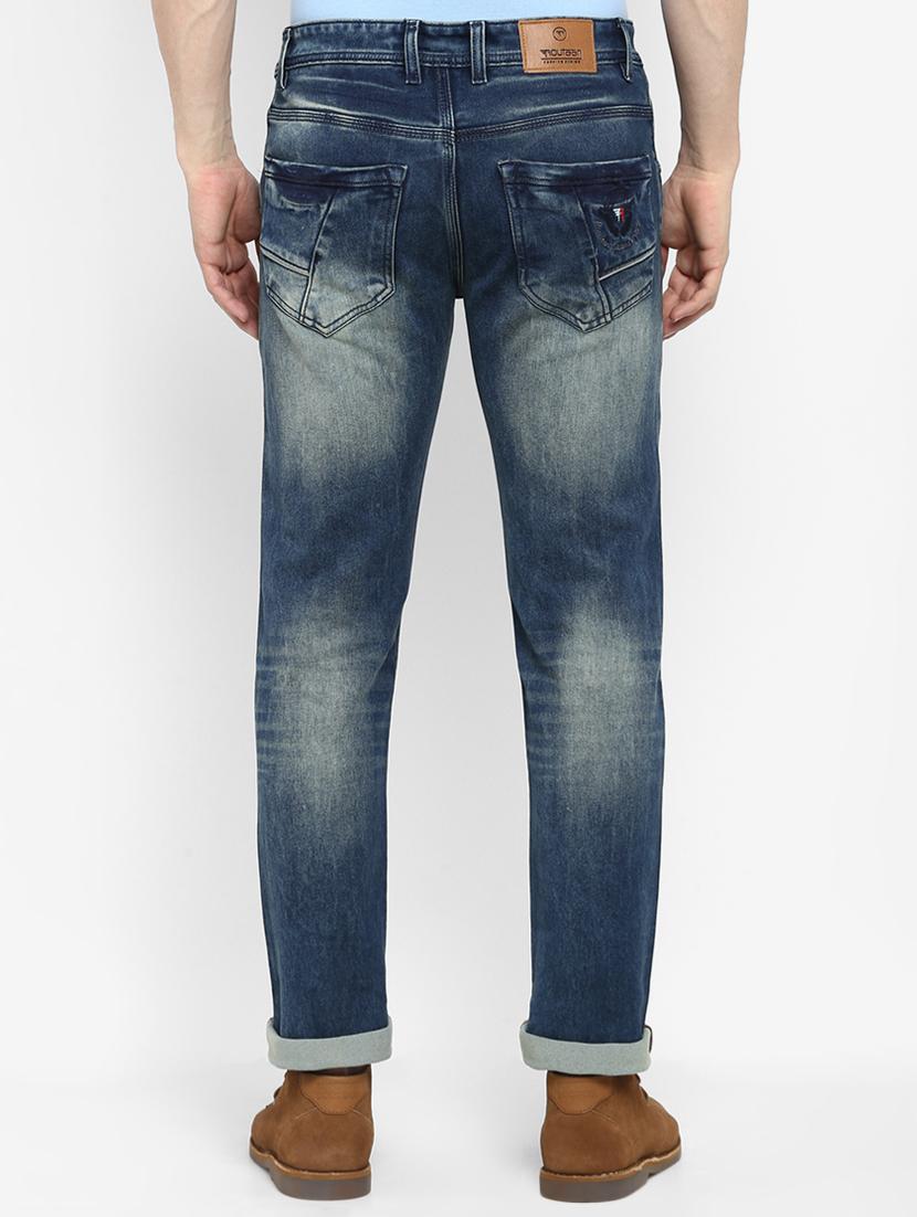 blue cotton washed jeans - 15921003 - Zoom Image - 3