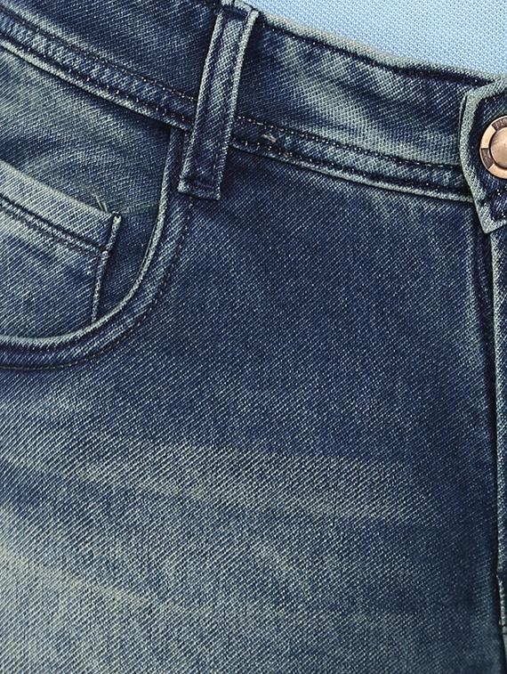 blue cotton washed jeans - 15921003 - Zoom Image - 5