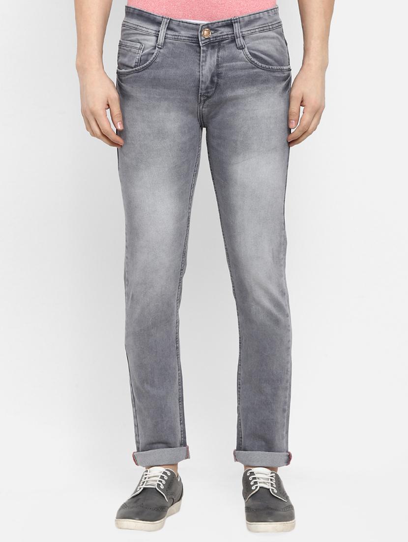 grey cotton washed jeans - 15921005 - Zoom Image - 1