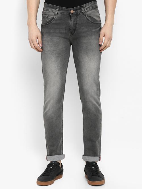 grey cotton washed jeans - 15921007 - Standard Image - 1