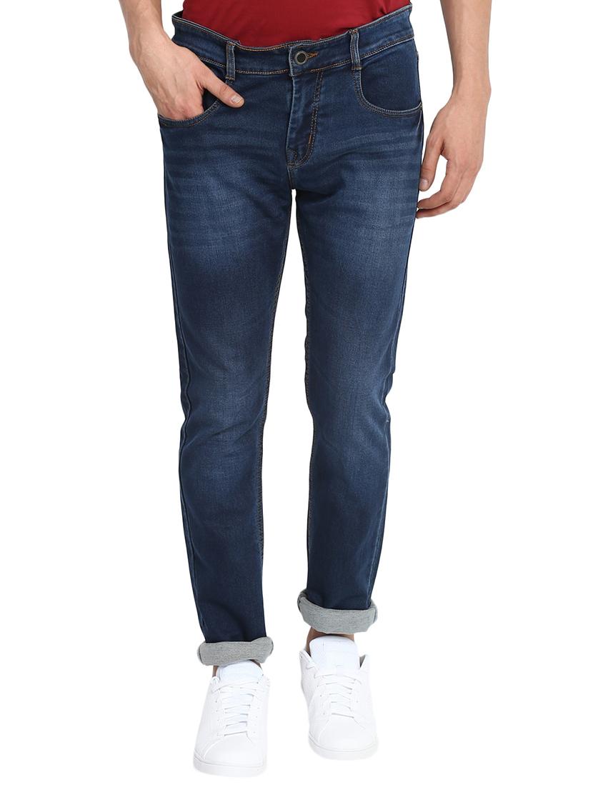 blue cotton washed jeans - 15921009 - Zoom Image - 1