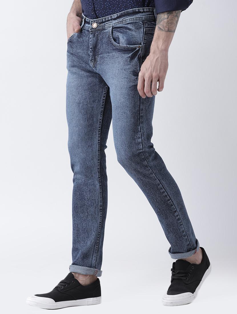 blue cotton washed jeans - 15921011 - Zoom Image - 2