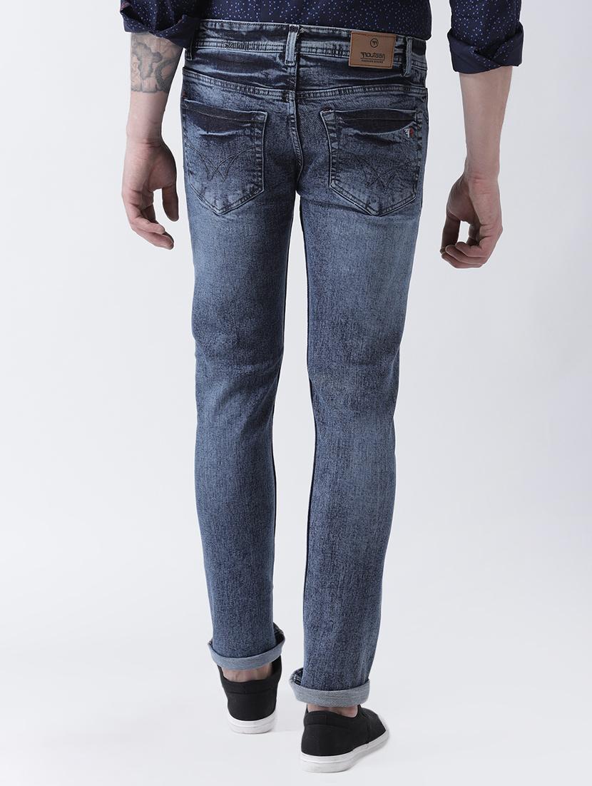 blue cotton washed jeans - 15921011 - Zoom Image - 3