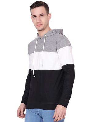 black cotton color block sweatshirt - 15921145 - Standard Image - 2