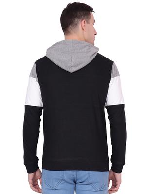 black cotton color block sweatshirt - 15921145 - Standard Image - 3