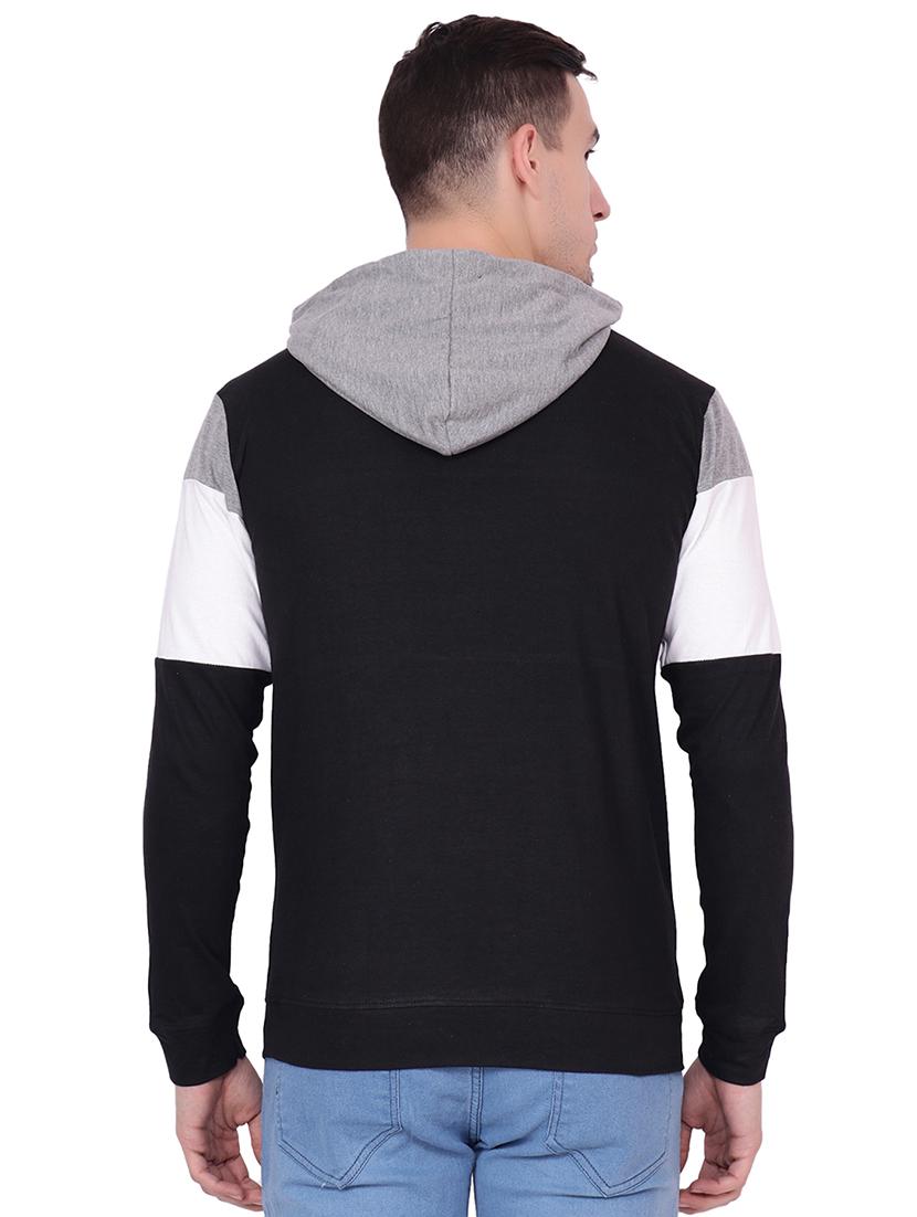 black cotton color block sweatshirt - 15921145 - Zoom Image - 3