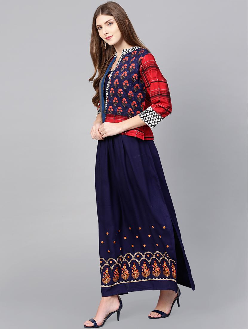 embroidered dress with jacket - 15921165 - Zoom Image - 2