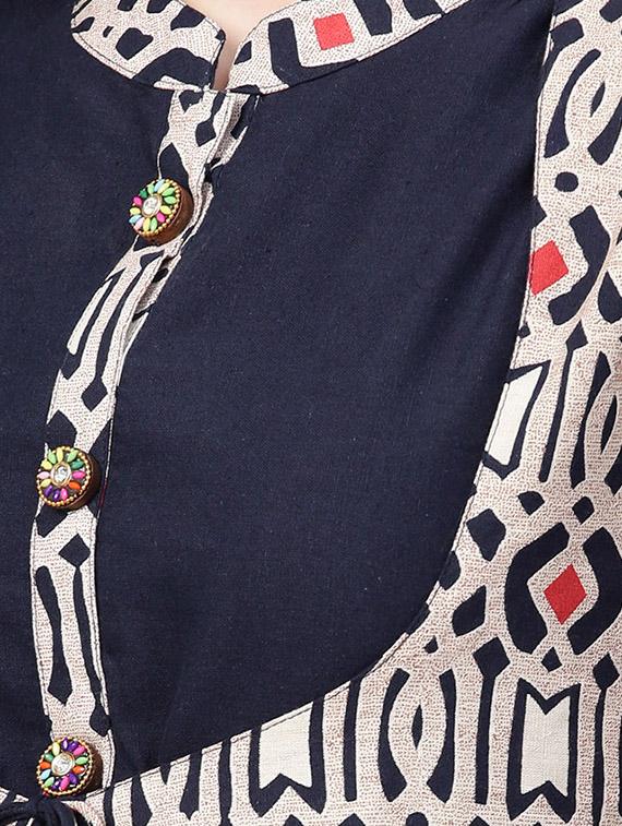 a-line printed dress with tassels - 15921179 - Zoom Image - 4