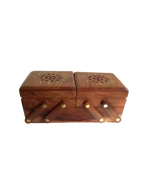 desi karigar hand carved multipurpose wooden box - 15921320 - Standard Image - 1