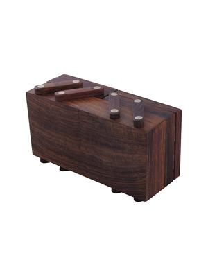 desi karigar brown sheesham wood carved sliding jewellery box - 15921402 - Standard Image - 6