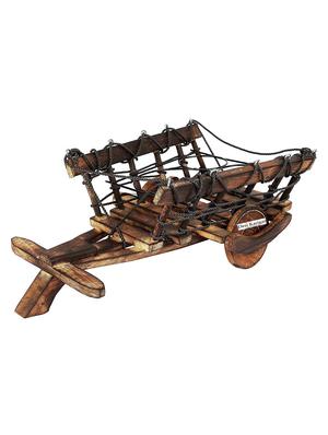 brown mango wood bottle cart - 15921403 - Standard Image - 2