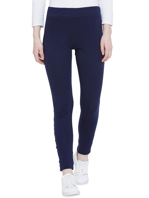 navy blue side taped track pants - 15921405 - Standard Image - 1
