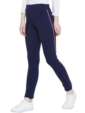 navy blue side taped track pants - 15921405 - Standard Image - 2