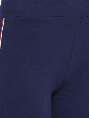 navy blue side taped track pants - 15921405 - Standard Image - 5