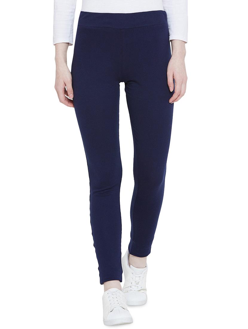 navy blue side taped track pants - 15921405 - Zoom Image - 1