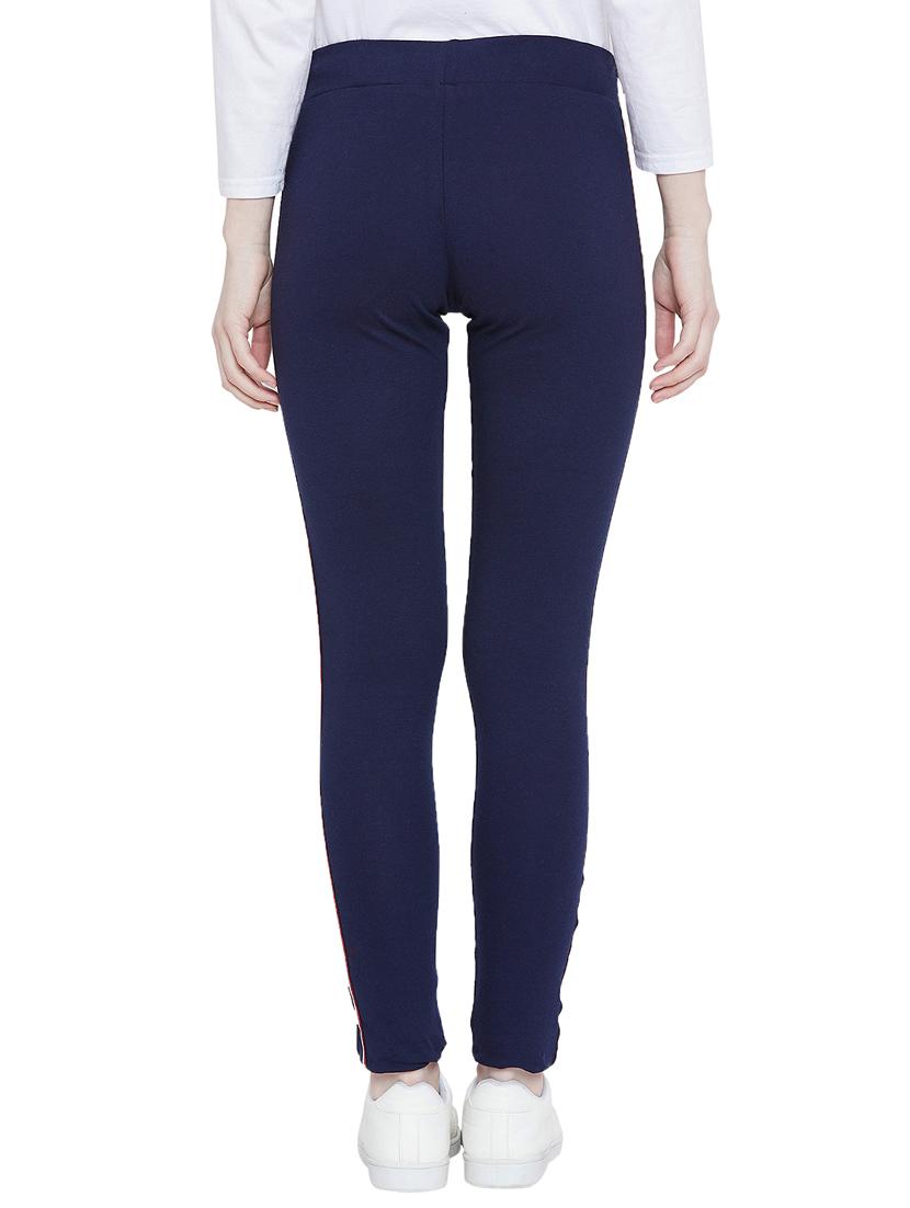 navy blue side taped track pants - 15921405 - Zoom Image - 3