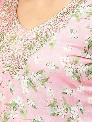 embossed ditsy print high slit kurta - 15921702 - Standard Image - 4