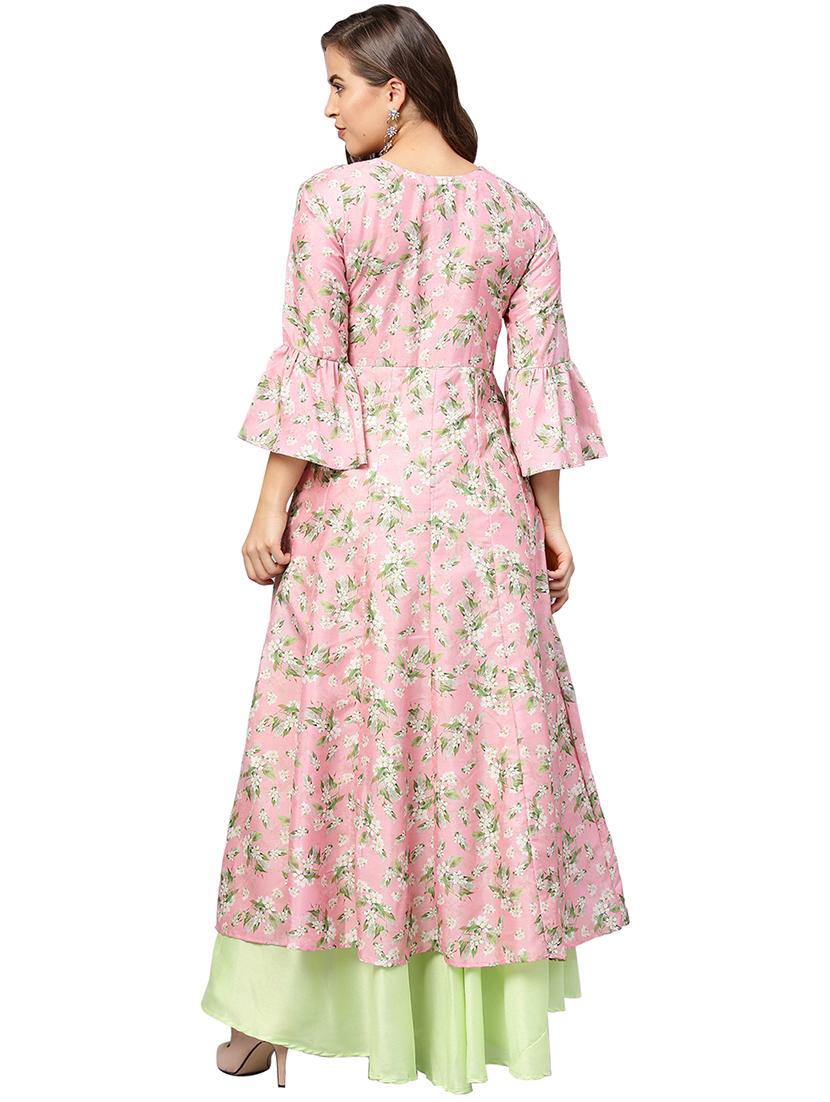 embossed ditsy print high slit kurta - 15921702 - Zoom Image - 3
