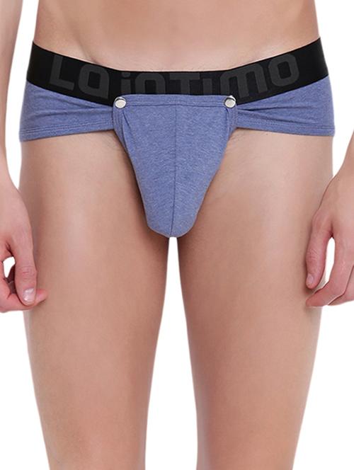 blue melange cotton spandex hipster - 15921736 - Standard Image - 1