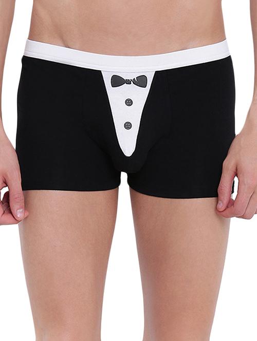 black cotton modal spandex trunks - 15921789 - Standard Image - 1