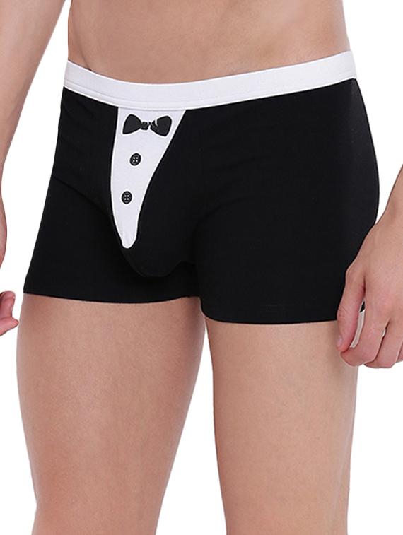 black cotton modal spandex trunks - 15921789 - Zoom Image - 2