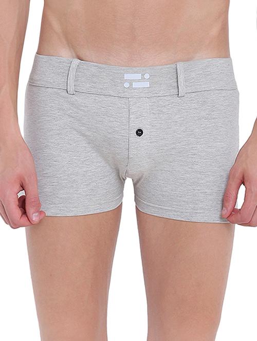 grey melange cotton spandex trunks - 15921795 - Standard Image - 1