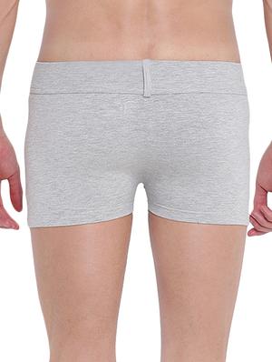 grey melange cotton spandex trunks - 15921795 - Standard Image - 3