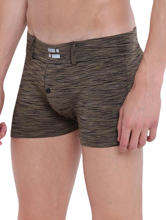 olive green melange trunks brief - 15921798 - Zoom Image - 2