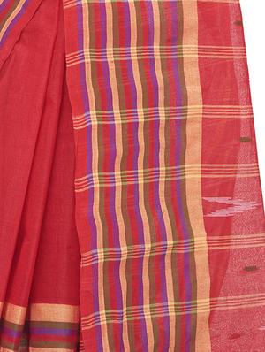 striped tant saree - 15921954 - Standard Image - 3