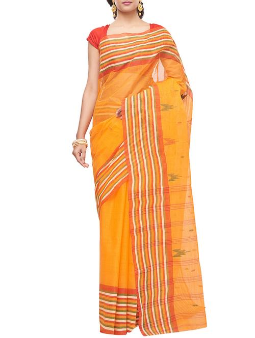 striped tant saree - 15921955 - Standard Image - 1