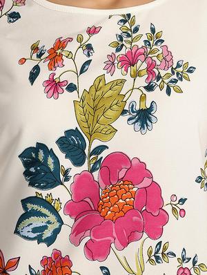 floral cold shoulder bell sleeved top - 15921958 - Standard Image - 5