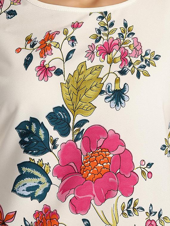 floral cold shoulder bell sleeved top - 15921958 - Zoom Image - 5