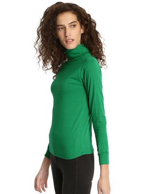 green solid turtle neck tee - 15921964 - Standard Image - 2