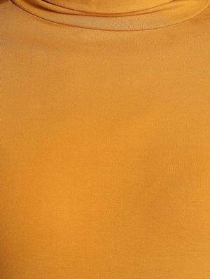 mustard yellow solid turtle neck tee - 15921965 - Standard Image - 5